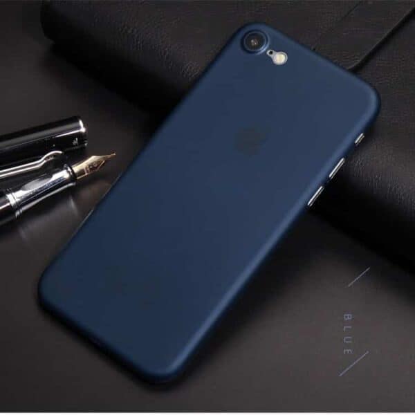 Iphone 7 - Cafele 0.4mm Ultratyndt Mat Plastik Cover - Mørkeblå