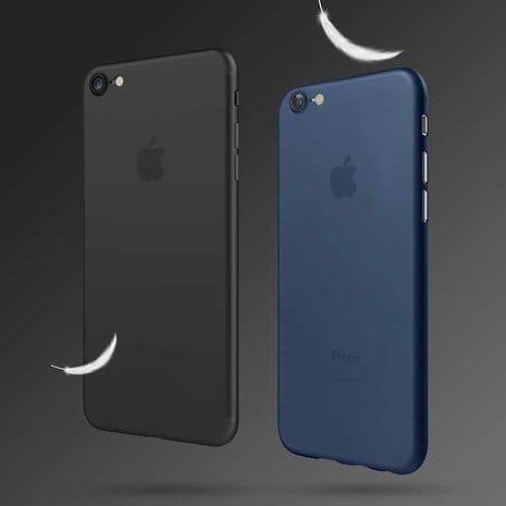 Iphone 7 - Cafele 0.4mm Ultratyndt Mat Plastik Cover - Mørkeblå