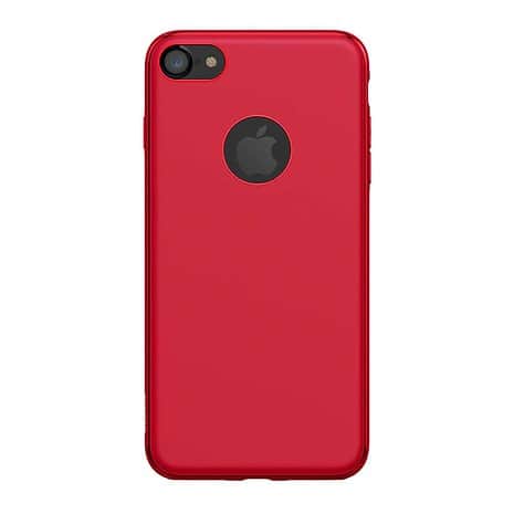 Iphone 8 - Gummi Cover Med Mat Overflade Og Indbygget Jernplade - Rød