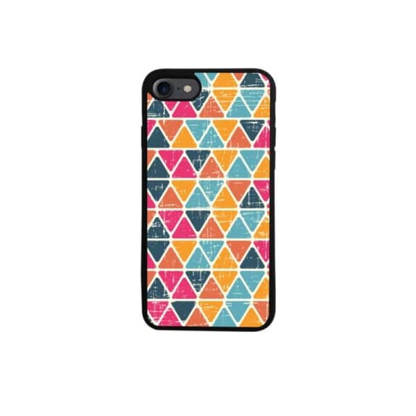 Iphone 8 - Blankt Og Fleksibelt Gummi Cover Med Printet Mønster - Farverige Trekanter