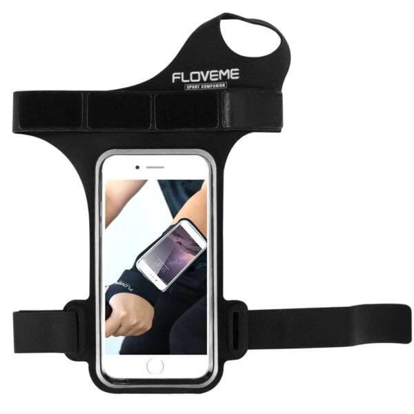 Iphone 7/6/6s - Sportsarmbånd Holder Med Tommelfinger Ring - Sort