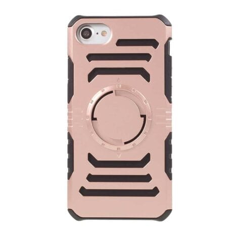 Iphone 8 - Plastik Og Gummi Sportsarmbånd Cover Med Indbygget Jernplade - Rosaguld
