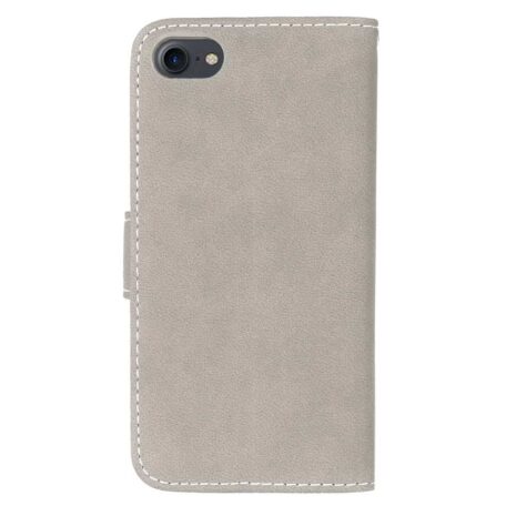 Iphone 8 - Kunstlæder Etui Pung Med Ældre Mat Design - Beige