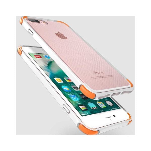 Iphone 8 Plus - Gummi Cover Med Stødabsorberende Funktion - Hvid