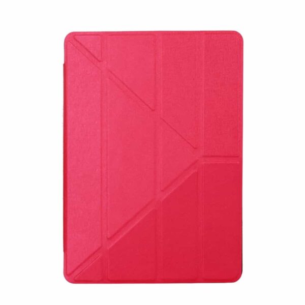 Ipad 9.7” (2017) (a1822, A1823) - Silke Tekstur Origami Stand Pu Læder Smart Etui - Rød