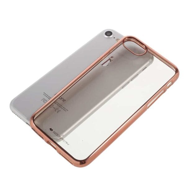 Iphone 8 - Klart Gummi Cover - Mercury Goospery - Rosaguld