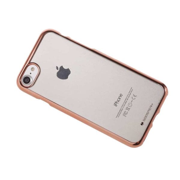 Iphone 8 - Klart Gummi Cover - Mercury Goospery - Rosaguld