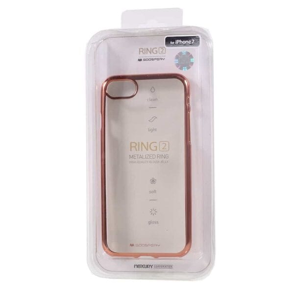 Iphone 8 - Klart Gummi Cover - Mercury Goospery - Rosaguld