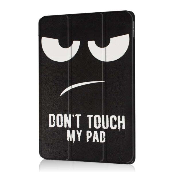 a black tablet case with a face on it