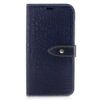 Iphone X - Kunstlæder Cover Med Krokodille Textil - Mørkeblå