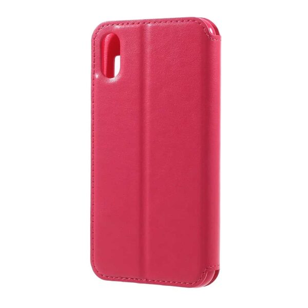 Iphone X - Kunstlæder Cover Med Vindue - Rosa