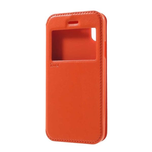 Iphone X - Kunstlæder Cover Med Vindue - Orange