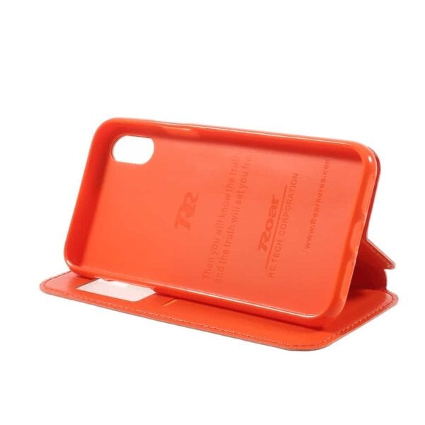 Iphone X - Kunstlæder Cover Med Vindue - Orange