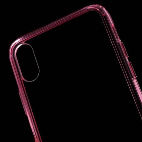 Iphone X - Ridsesikkert Plastik Og Gummi Cover - Rosa