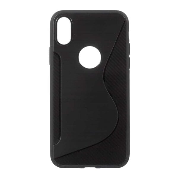 Iphone X - Gummi Cover Med S-line Mønster - Sort