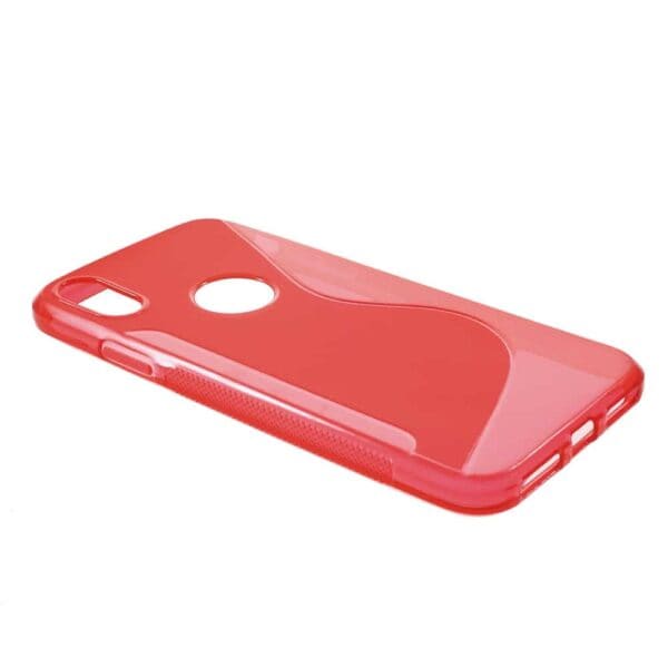 Iphone X - Gummi Cover Med S-line Mønster - Rød