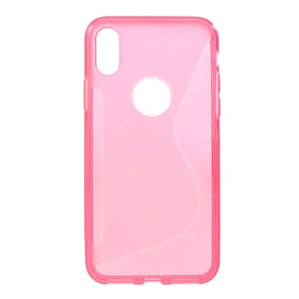 Iphone X - Gummi Cover Med S-line Mønster - Rosa