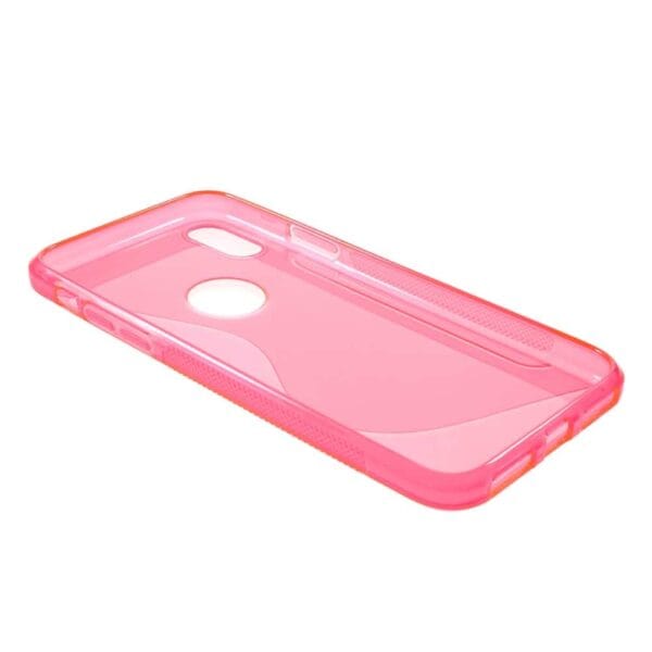 Iphone X - Gummi Cover Med S-line Mønster - Rosa