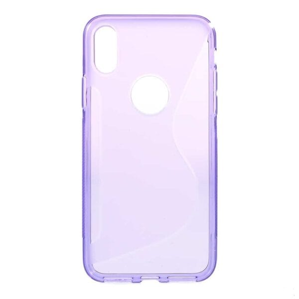 Iphone X - Gummi Cover Med S-line Mønster - Lilla