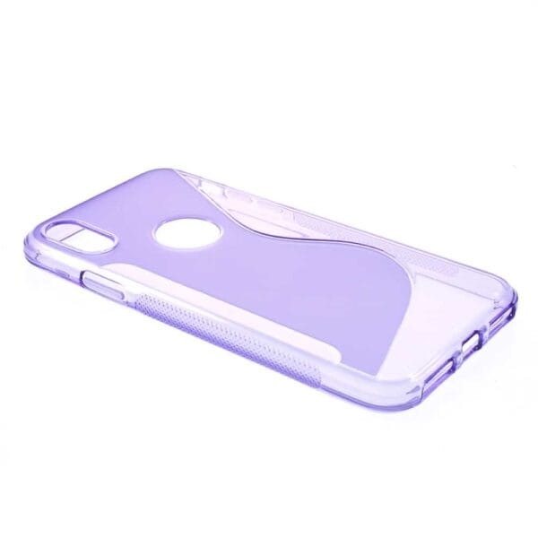 Iphone X - Gummi Cover Med S-line Mønster - Lilla