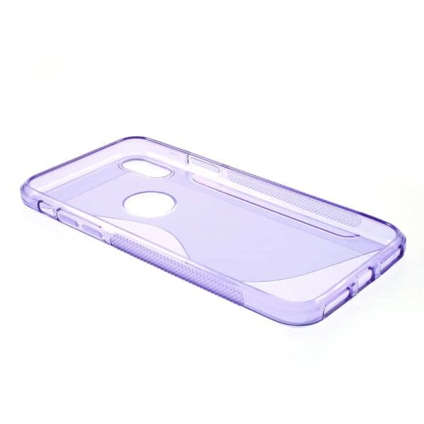 Iphone X - Gummi Cover Med S-line Mønster - Lilla