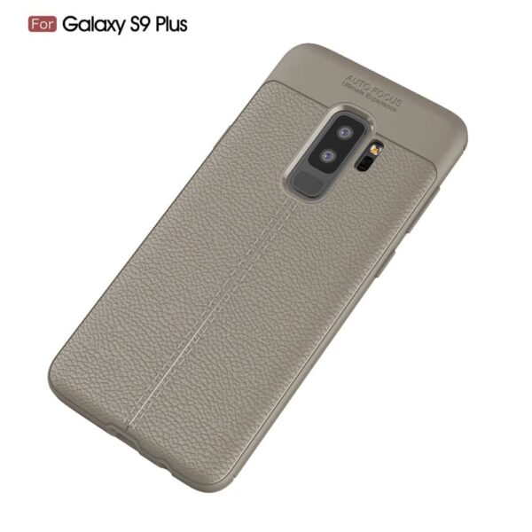 Samsung Galaxy S9 Plus G965 Tpu Etui Med Læder Look - Grå