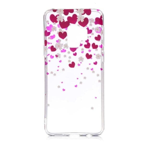 Samsung Galaxy S9 G960 Soft Tpu Etui Med Motiv - Hjerter Og Blomster