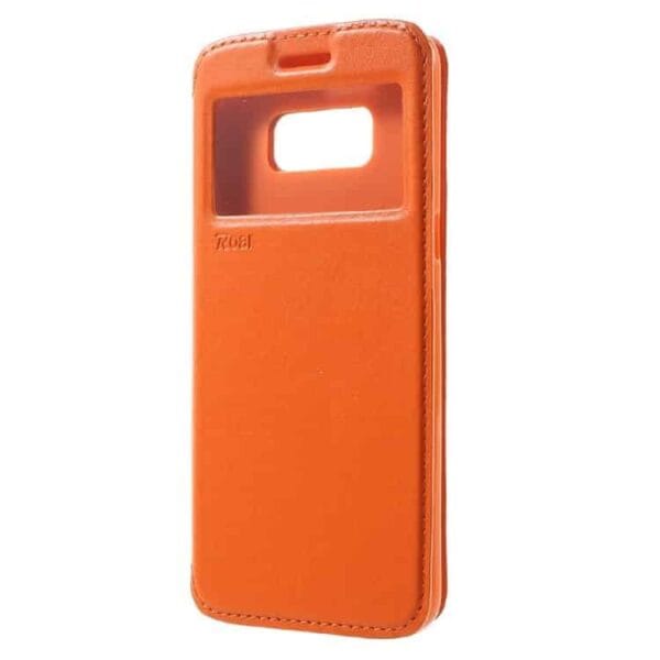 Galaxy S8 - Roar Korea Noble Pu Læder Etui Med View Og Stand - Orange