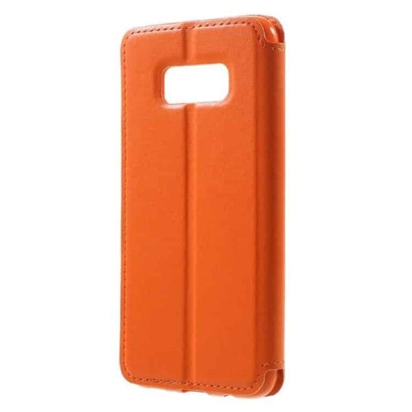 Galaxy S8 - Roar Korea Noble Pu Læder Etui Med View Og Stand - Orange