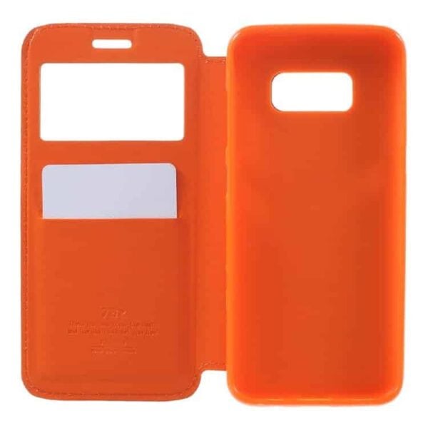 Galaxy S8 - Roar Korea Noble Pu Læder Etui Med View Og Stand - Orange