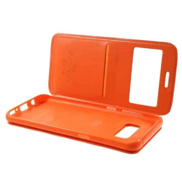 Galaxy S8 - Roar Korea Noble Pu Læder Etui Med View Og Stand - Orange