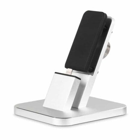 Ziku Wojs-23 Aluminum Opladnings Stand Dock Station Til Iphone – Sølv