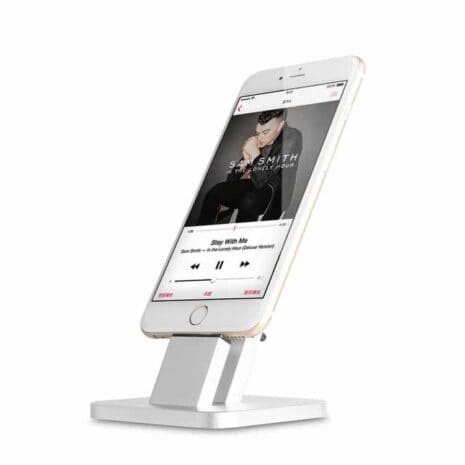 Ziku Wojs-23 Aluminum Opladnings Stand Dock Station Til Iphone – Sølv