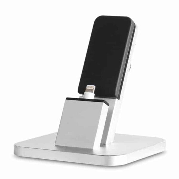 Ziku Wojs-23 Aluminum Opladnings Stand Dock Station Til Iphone – Sølv