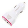 Pinzun 2.1a Dual Port Usb Biloplader Adapter - Rosa