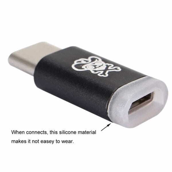 Hat Prince Hc-2 Micro Usb Female Til Usb 3.1 Type C Male Oplader Og Synkroniserings Adapter - Sort