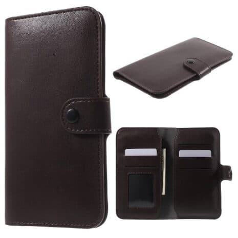 Iphone 6/6s - Universal Pu Læder Etui Pung Cover - Kaffefarve