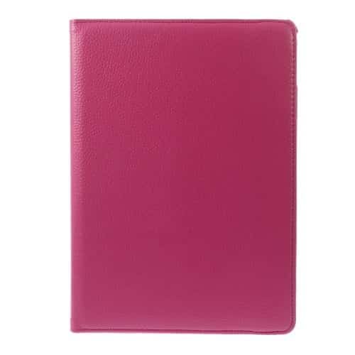 Ipad Air 2 (a1566, A1567) - 360 Graders Roterbart Stand Litchi Pu Læder Etui - Rosa