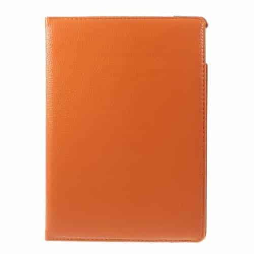 Ipad Air 2 (a1566, A1567) - 360 Graders Roterbart Stand Litchi Pu Læder Etui - Orange