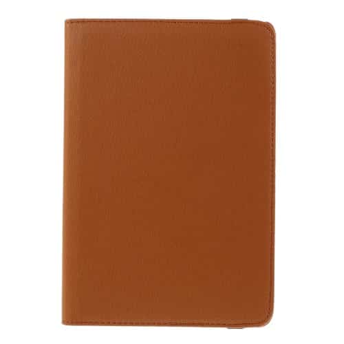 Ipad Mini 4 (a1538, A1550) - Cloth Skin Smart Pu Læder Etui Med Roterbar Stand - Orange