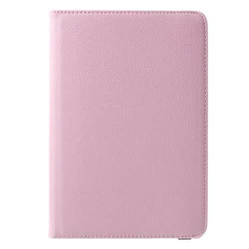 Ipad Mini 4 (a1538, A1550) - Litchi 360 Graders Pu Læder Stand Etui Cover - Lyserød