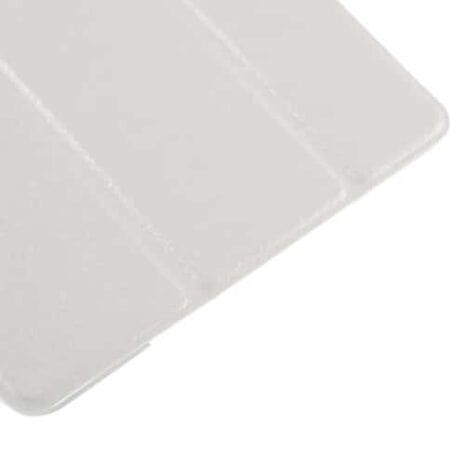 Ipad Mini 4 (a1538, A1550) - Tri-fold Stand Smart Pu Læder Etui Cover Med Silke Tekstur - Hvid