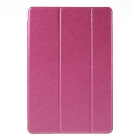 Ipad Mini 4 (a1538, A1550) - Tri-fold Stand Smart Pu Læder Etui Cover Med Silke Tekstur - Rosa