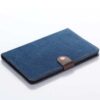 Ipad Mini 4 (a1538, A1550) - Jeans Cloth Smart Pu Læder Pung Etui Med Stand - Mørkeblå