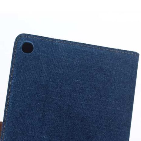 Ipad Mini 4 (a1538, A1550) - Jeans Cloth Smart Pu Læder Pung Etui Med Stand - Mørkeblå