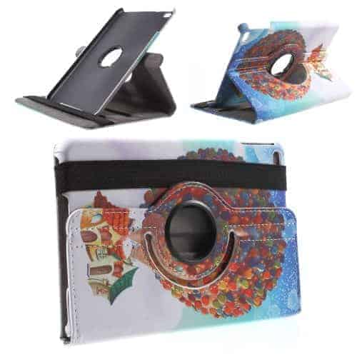 Ipad Mini 4 (a1538, A1550) - Roterende Flip Stand Smart Pu Læder Etui Cover - Farverige Balloner Og Huse