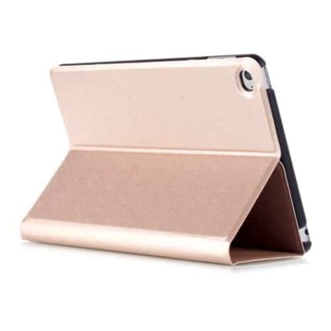 Ipad Mini 4 (a1538, A1550) – Sandagtig Tekstur Fleksibelt Stand Smart Pu Læder Etui – Guldfarve