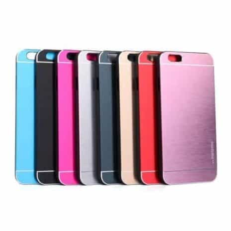 Iphone 6s Plus/6 Plus - Børstet Aluminium Skin Hard Pc Etui - Sort