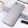 Iphone 6s Plus/6 Plus - Børstet Aluminium Skin Hard Pc Etui - Sølv