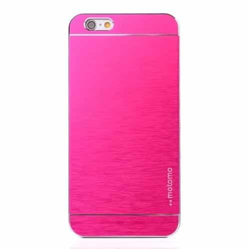 Iphone 6s Plus/6 Plus - Børstet Aluminium Skin Hard Pc Etui - Rosa